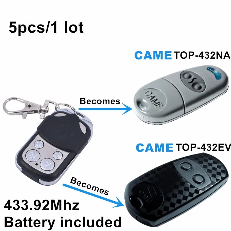 3 pieces!!! 433,92Mhz 2-channel key fobs 3 X CAME TOP432EE remote controls
